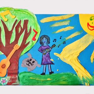 Buntes Kinderbild aus der musikalischen Früherziehung in Göttingen – Gemalte Klänge.